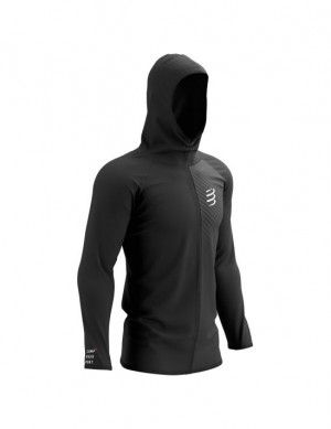 Compressport 3D Thermo Seamless Hoodie Zip Jassen Dames Zwart | ENWLGM076