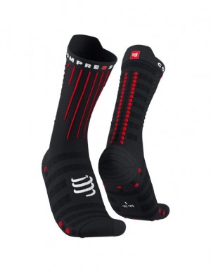 Compressport Aero Socks Cycling Socks Heren Zwart Rood | BRHQDM913