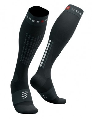 Compressport Alpine Ski Full Socks High Socks Heren Zwart Grijs | OLEZSA927