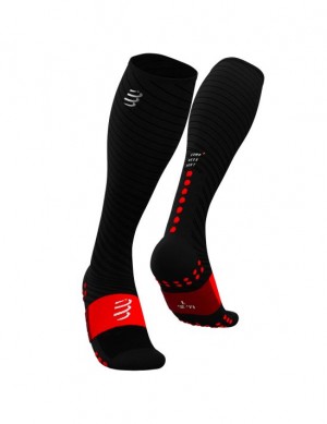 Compressport Full Socks Recovery High Socks Heren Zwart | CGUYVA270