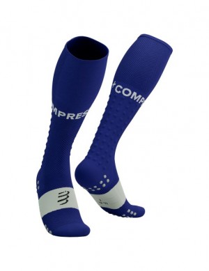 Compressport Full Socks Run Hardloopsokken Heren Blauw | XJNIPQ374