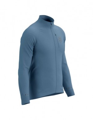 Compressport Hurricane Windproof Jacket M Jassen Heren Blauw | BVHOSK825