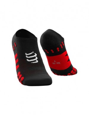 Compressport No Show Socks Hardloopsokken Heren Zwart Rood | OEDZUC590