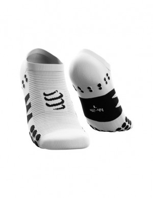 Compressport No Show Socks Hardloopsokken Heren Wit Zwart | FISOCA520