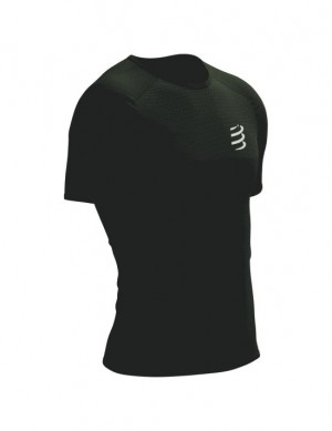 Compressport Performance SS Tshirt M Hardloopshirts Heren Zwart Wit | PDGEIM057