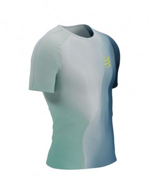 Compressport Performance SS Tshirt M Hardloopshirts Heren Blauw | OAGCVN390