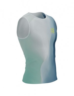 Compressport Performance Tank M T-shirts Heren Blauw | MRIKXA564