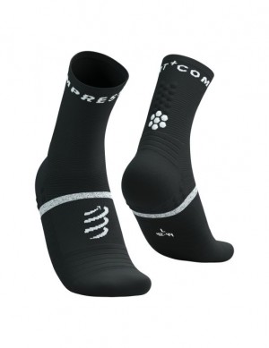 Compressport Pro Marathon Socks V2.0 Hardloopsokken Heren Zwart Wit | KQXYRE376