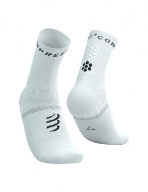 Compressport Pro Marathon Socks V2.0 Hardloopsokken Heren Wit Zwart | FYXTEO769