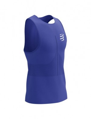 Compressport Pro Race Singlet M T-shirts Heren Blauw | MGVELC468