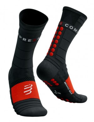 Compressport Pro Race Socks Winter Run Accessoires Unisex Zwart Rood | WYLKNQ582