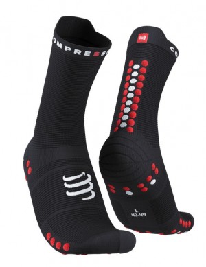 Compressport Pro Race Socks v4.0 Run High Hardloopsokken Heren Zwart Rood | SWJHRQ871