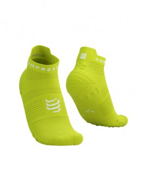 Compressport Pro Race Socks v4.0 Run Low Hardloopsokken Heren Groen Wit | ZGLWVY581