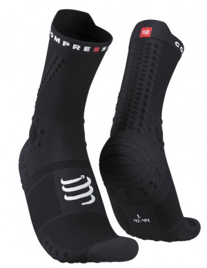 Compressport Pro Race Socks v4.0 Trail Hardloopsokken Heren Zwart | TQPZHI912