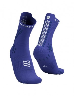 Compressport Pro Race Socks v4.0 Trail Hardloopsokken Heren Blauw | XWYCLT495