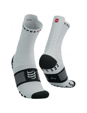 Compressport Pro Race Socks v4.0 Trail Sokken Unisex Wit Zwart | EMJYHS176