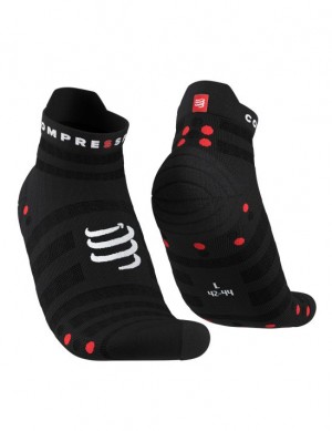 Compressport Pro Race Socks v4.0 Ultralight Run Low Hardloopsokken Heren Zwart Rood | HQXPKM624