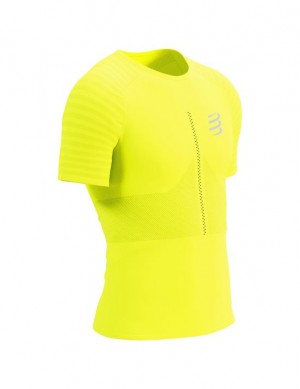 Compressport Race SS Tshirt M Hardloopshirts Heren Geel | UNOKTJ207