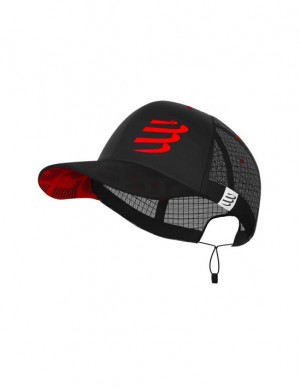 Compressport Race Trucker Cap Caps Heren Zwart Rood | TLGEMB719