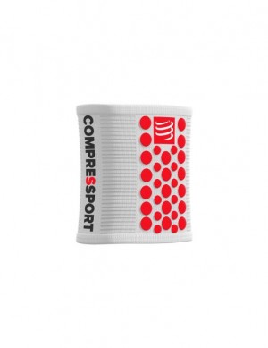 Compressport Sweatbands 3D.Dots Accessoires Unisex Wit Rood | SOHFBE415