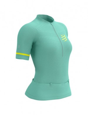 Compressport Trail Postural SS Top W T-shirts Dames Blauw | QXLZEY946