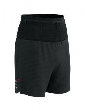 Compressport Trail Race Overshort M Korte Broek Heren Zwart | TVFGPN693