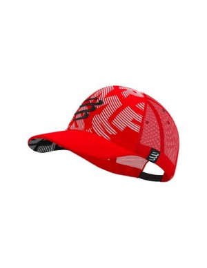 Compressport Trucker Cap Caps Dames Rood Wit | HYEWPG316