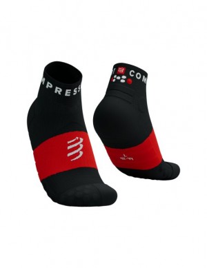 Compressport Ultra Trail Low Socks Hardloopsokken Heren Zwart Rood | PZJVLD524