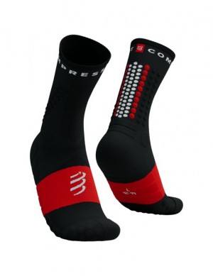 Compressport Ultra Trail Socks V2.0 Hardloopsokken Heren Zwart Rood | FRVPWS371