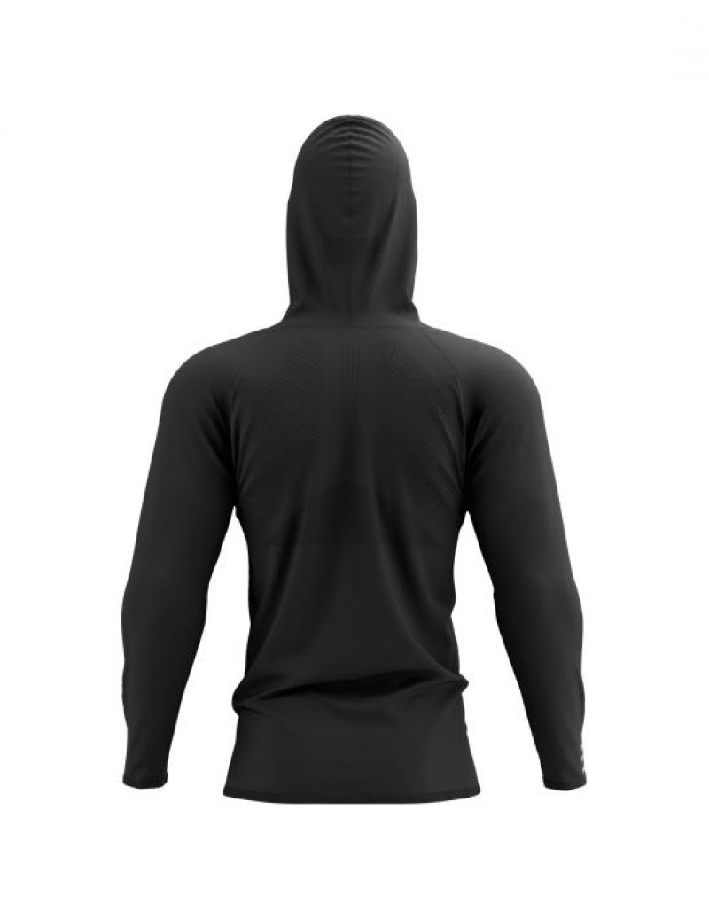 Compressport 3D Thermo Seamless Hoodie Zip Hoodie Heren Zwart | KWILRU385