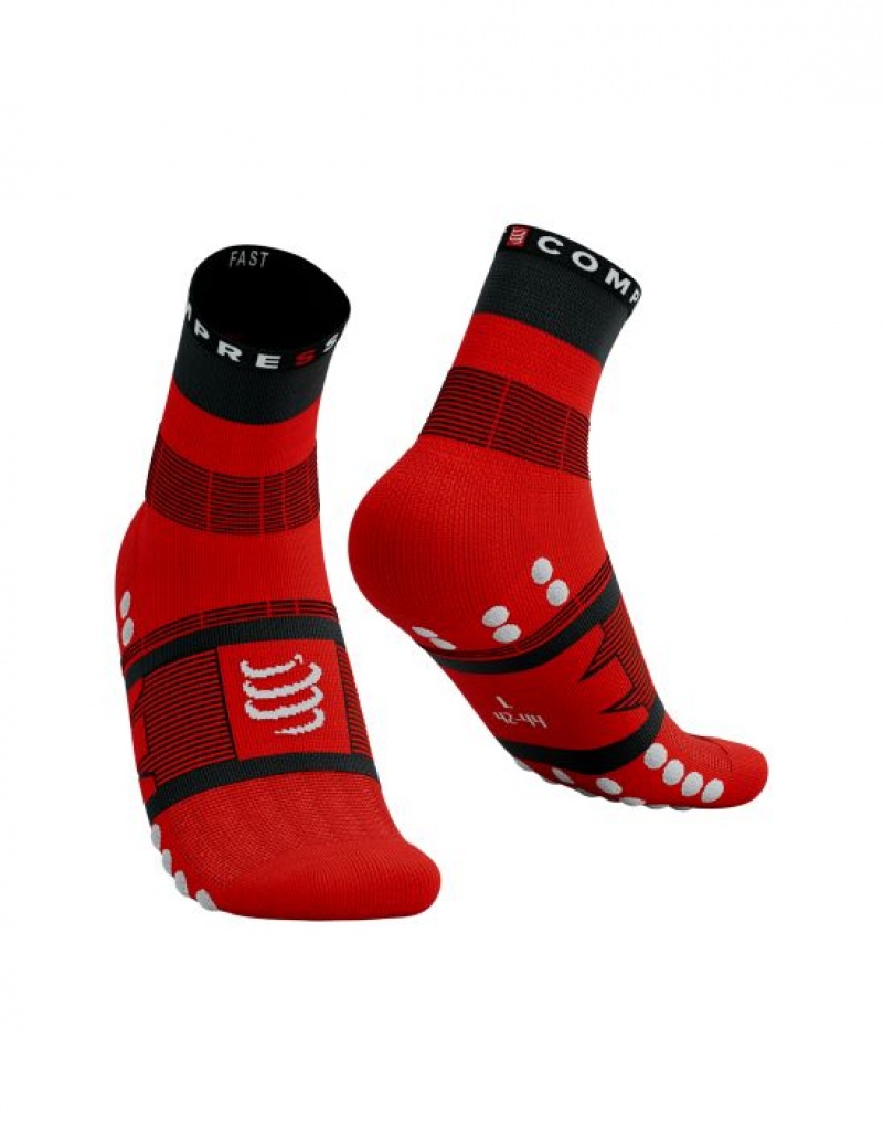 Compressport Fast Wandelen Socks Hiking Socks Heren Zwart Rood Wit | TOYDAW657