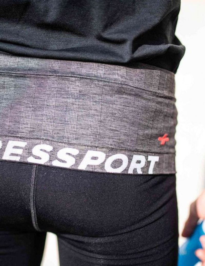 Compressport Free Belt Heuptas Heren Zwart Grijs | HRVLCB842