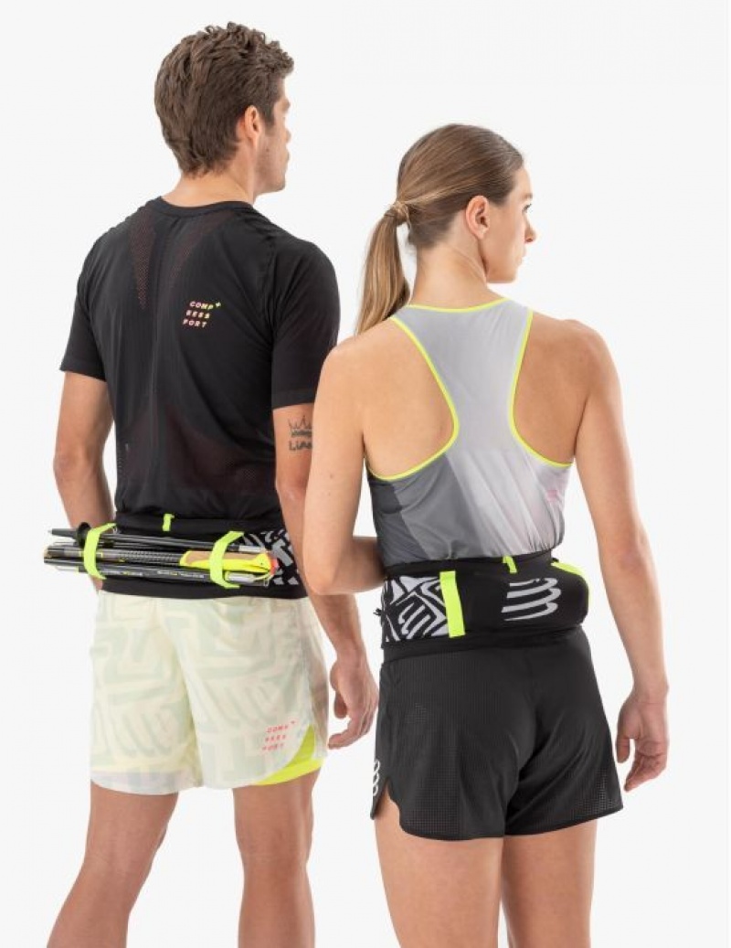 Compressport Free Belt Pro Heuptas Heren Zwart Wit | YCTUKB209