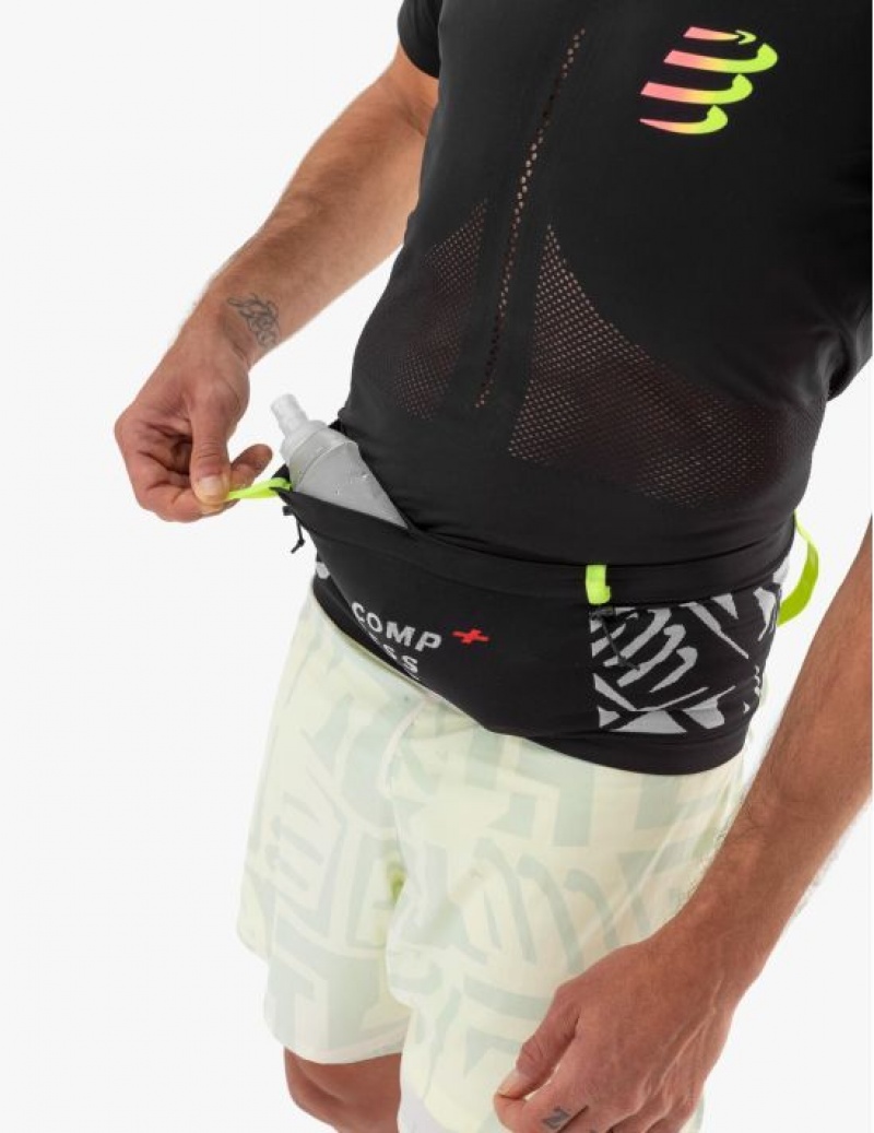 Compressport Free Belt Pro Heuptas Heren Zwart Wit | YCTUKB209