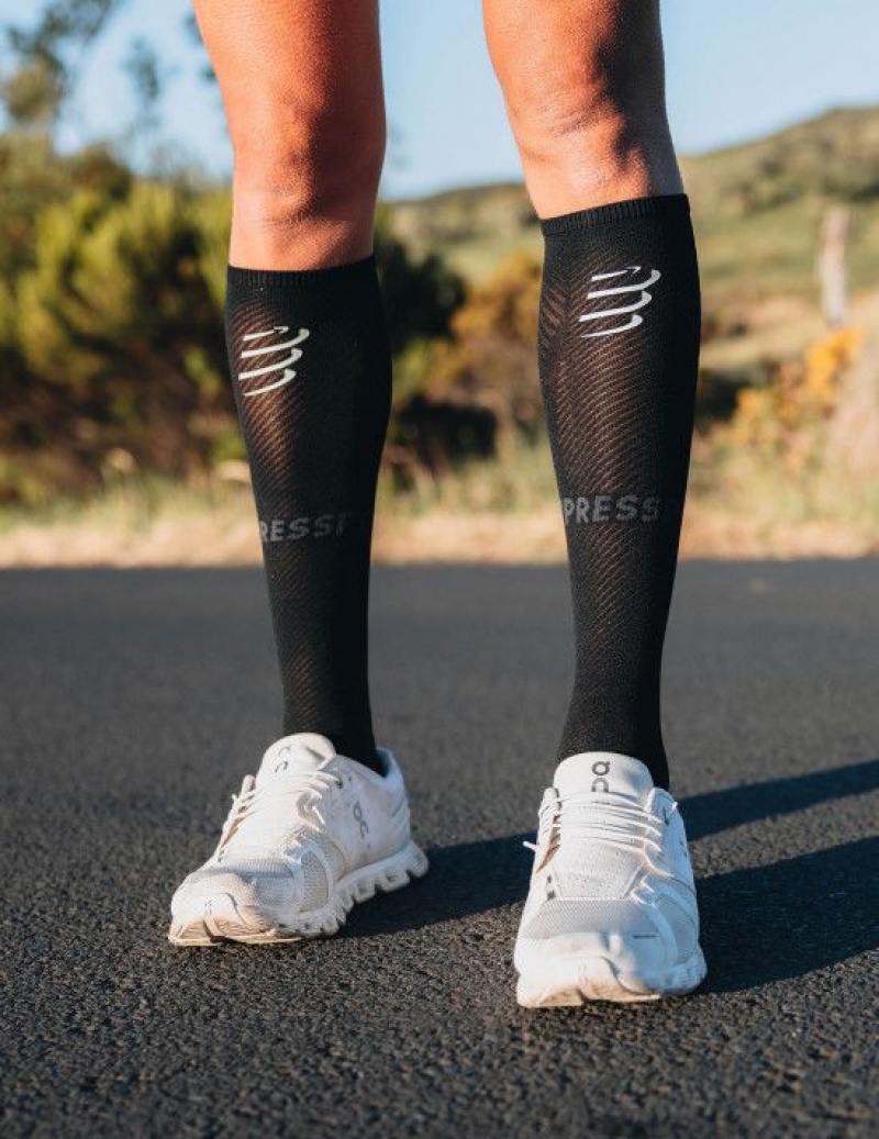 Compressport Full Socks Oxygen Sokken Unisex Zwart | IBOPTC206