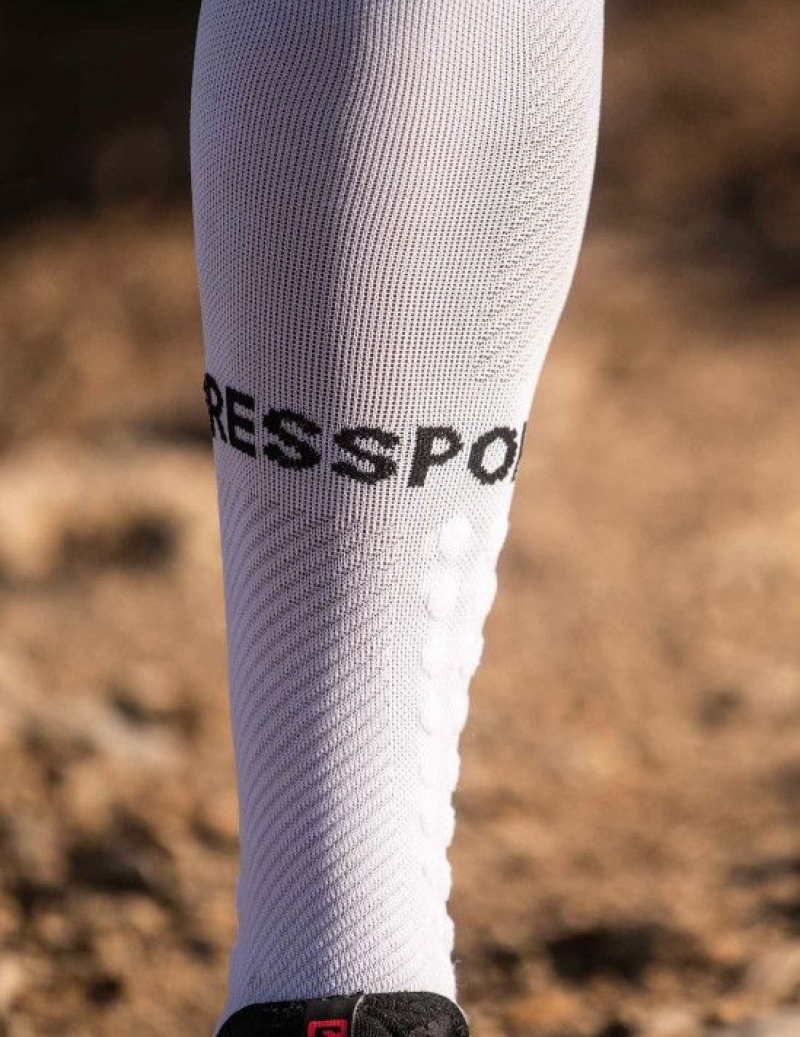 Compressport Full Socks Run Hardloopsokken Heren Wit | VOIEAP367