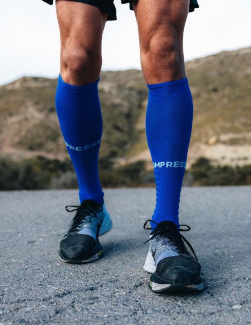 Compressport Full Socks Run High Socks Heren Blauw | GOZINC173