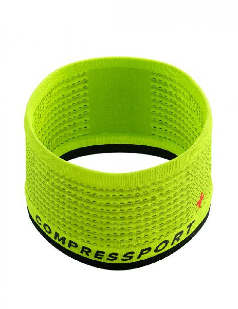 Compressport Headband On/Off Flash Accessoires Heren Geel Zwart | RYFKCD468