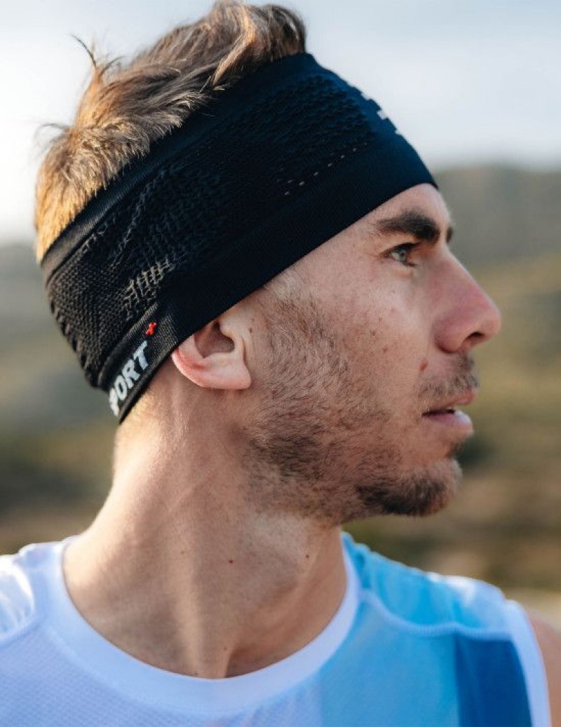 Compressport Headband On/Off Hoofdband Heren Zwart Wit | SANLRP798