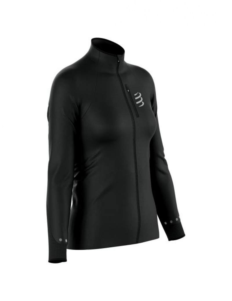 Compressport Hurricane Windproof Jacket W Hardloopjack Dames Zwart | VZBNLK892