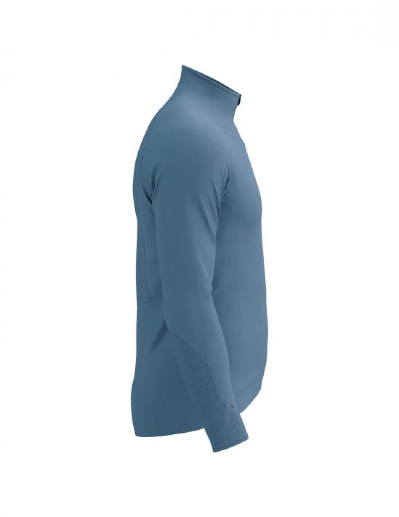 Compressport Hurricane Windproof Jacket M Hardloopshirts Heren Blauw | TXNFZE298