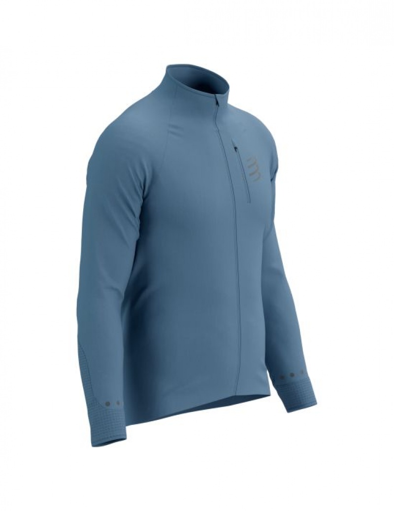 Compressport Hurricane Windproof Jacket M Hardloopshirts Heren Blauw | TXNFZE298