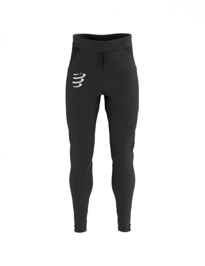 Compressport Hurricane Windproof Seamless Pants Broek Heren Zwart | FINUGX706