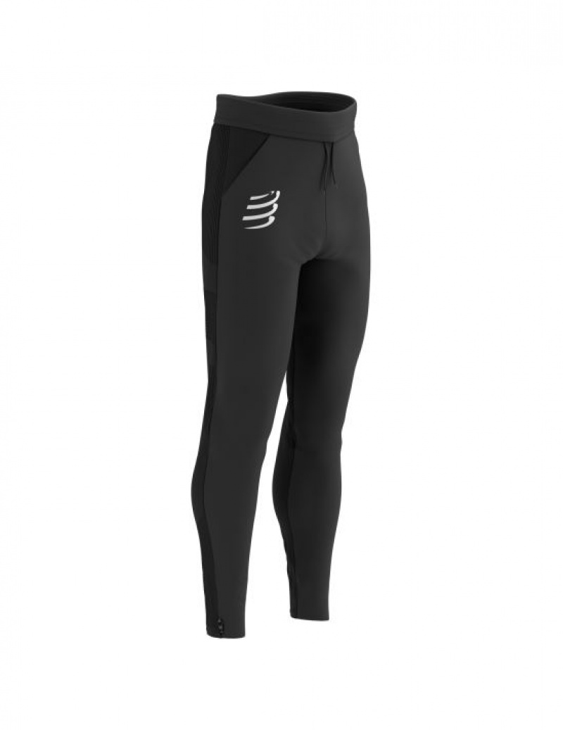 Compressport Hurricane Windproof Seamless Pants Broek Heren Zwart | FINUGX706