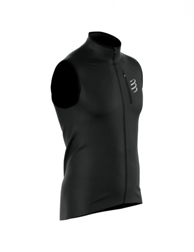 Compressport Hurricane Windproof Vest M Hardloopjack Heren Zwart | TIVDHW521