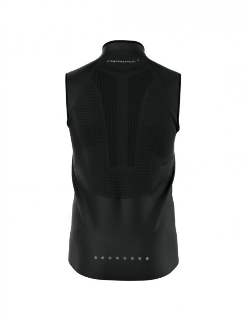 Compressport Hurricane Windproof Vest M Jassen Heren Zwart | CAYUNJ459