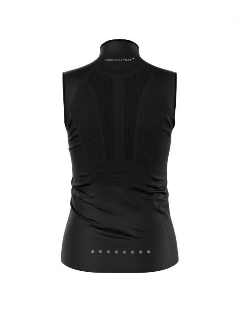 Compressport Hurricane Windproof Vest W Hardloopjack Dames Zwart | JMOFUP076