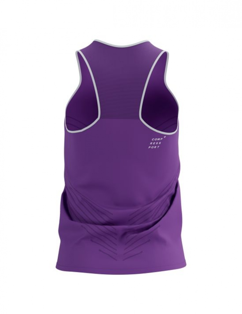 Compressport Performance Singlet W Hardloopshirts Heren Paars | SBDOUH410