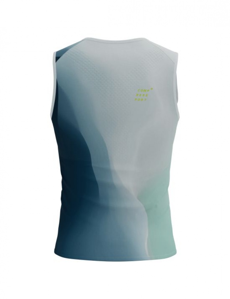 Compressport Performance Tank M Hardloopshirts Heren Blauw | LDGKYS720