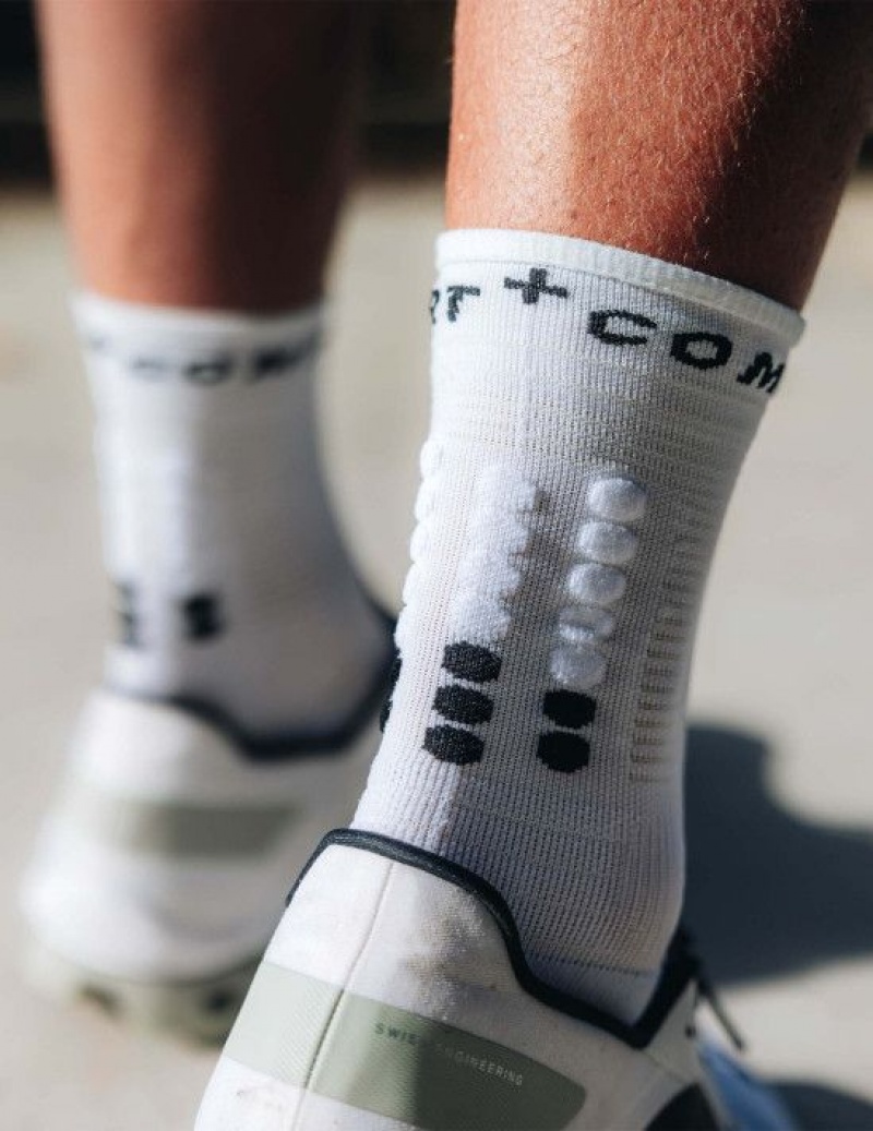 Compressport Pro Marathon Socks V2.0 Hardloopsokken Heren Wit Zwart | TYLBQP512